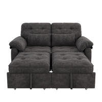SCHLAFSOFA DE-33203 3-in-1 ausziehbar mit USB und Type-C Grau - Grau, Metall (142/86.5/90cm) - ComfortXL