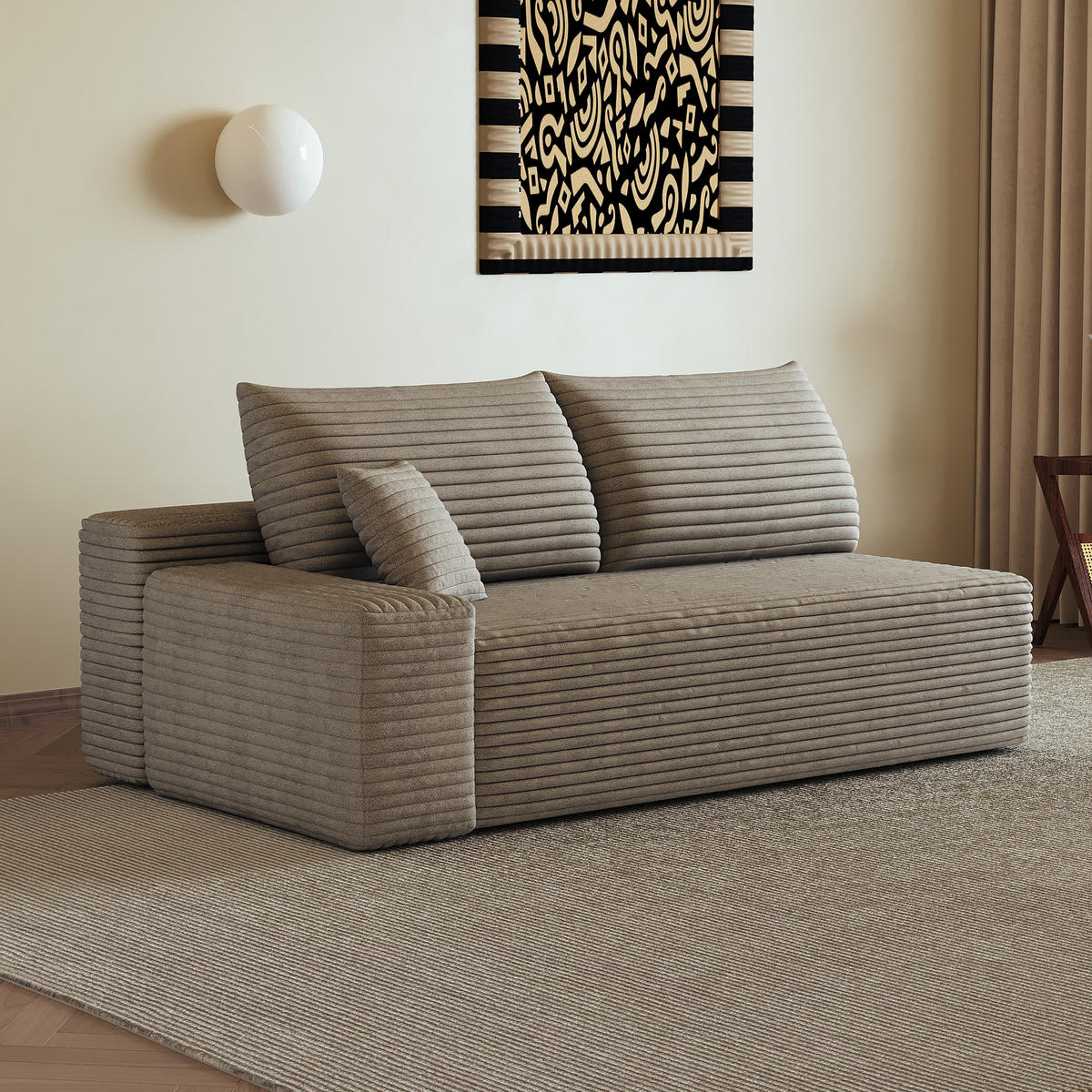 SOFAELEMENT DE-34721 linke Chaiselongue Kamel - Sandfarben, Textil (95/83/175cm) - ComfortXL
