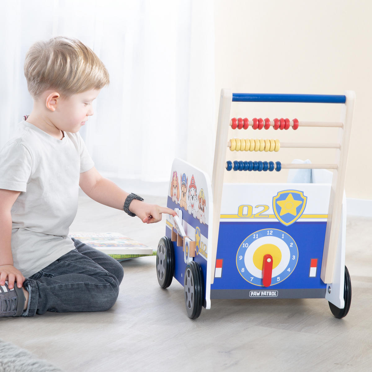 BULLY-SCHIEBEBUS Paw Patrol - Weiß, Holzwerkstoff (34/53.5/55cm) - Roba