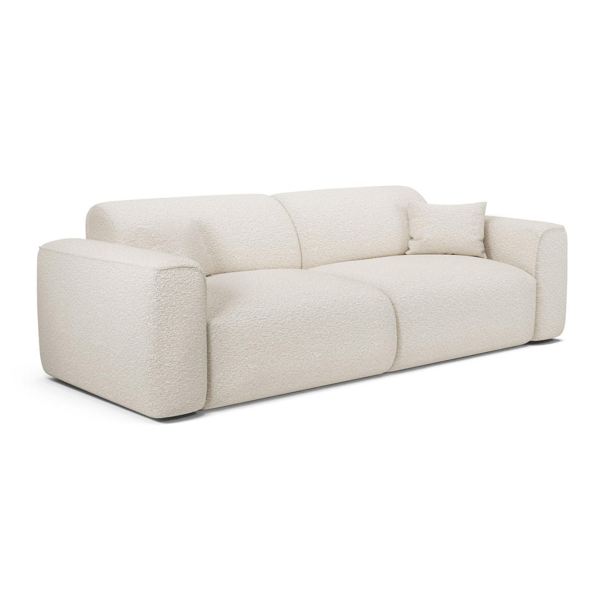 SCHLAFSOFA GERADE Bouclé-Stoff Creme 240cm - Creme, Textil (240/73/97cm) - Sia Home