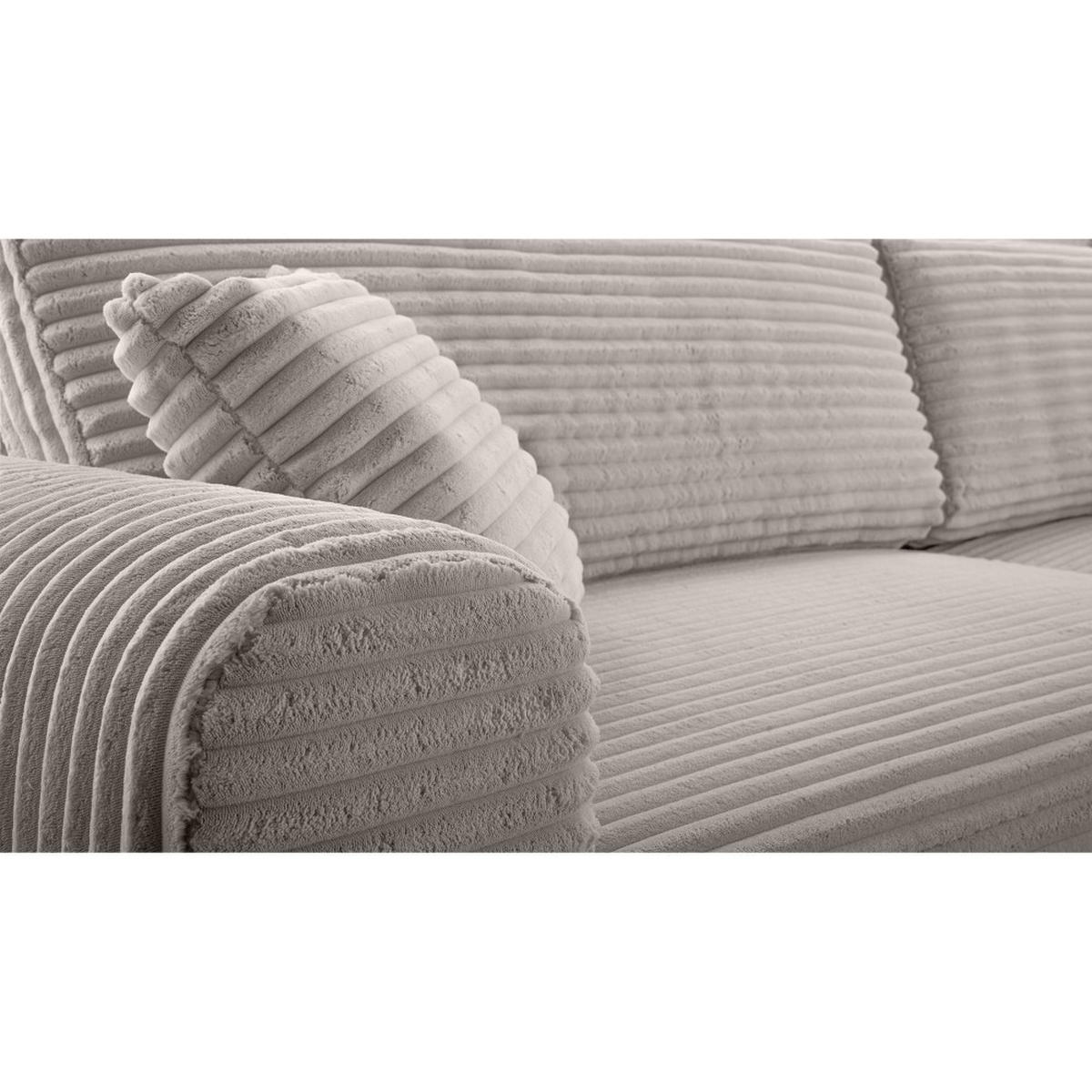 ECKSCHLAFSOFA Harmonia Hellgrau rechts - Hellgrau/Schwarz, Textil (297/169cm) - Beautysofa