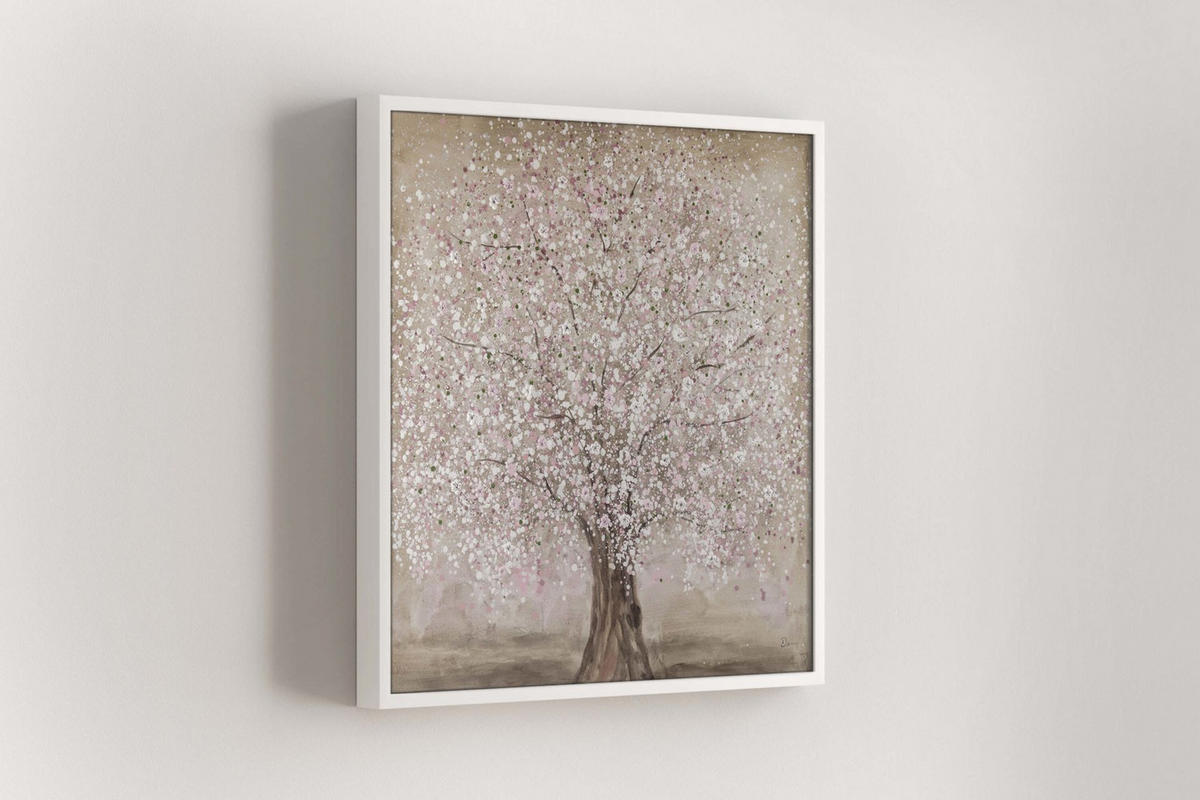 ACRYLBILD HANDGEMALT 80/80 cm - Pink/Braun, Holz/Textil (80/80cm) - KUNSTLOFT