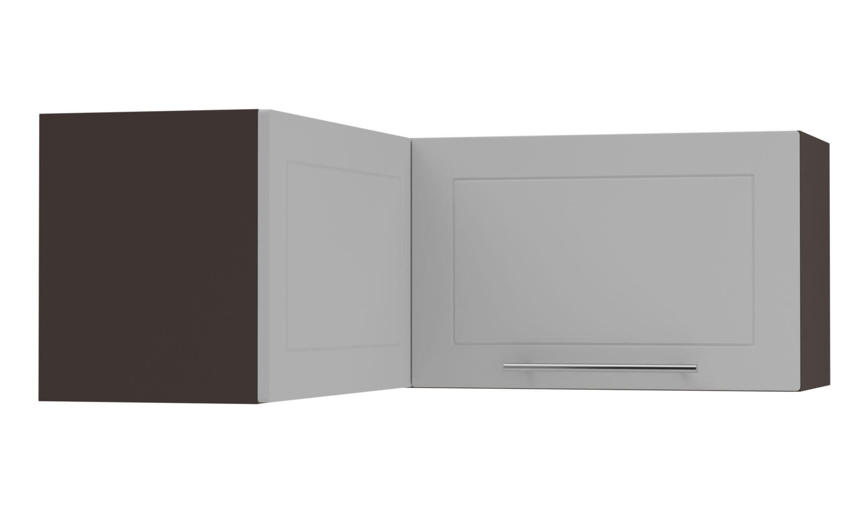 ECKHÄNGESCHRANK Kvantum W14/90/36 Dust Grey Matt / Lava Matt 90 / 90 / 36cm - Dunkelgrau/Grau, Holz/Holzwerkstoff (90/36/90cm) - Feldmann-Wohnen