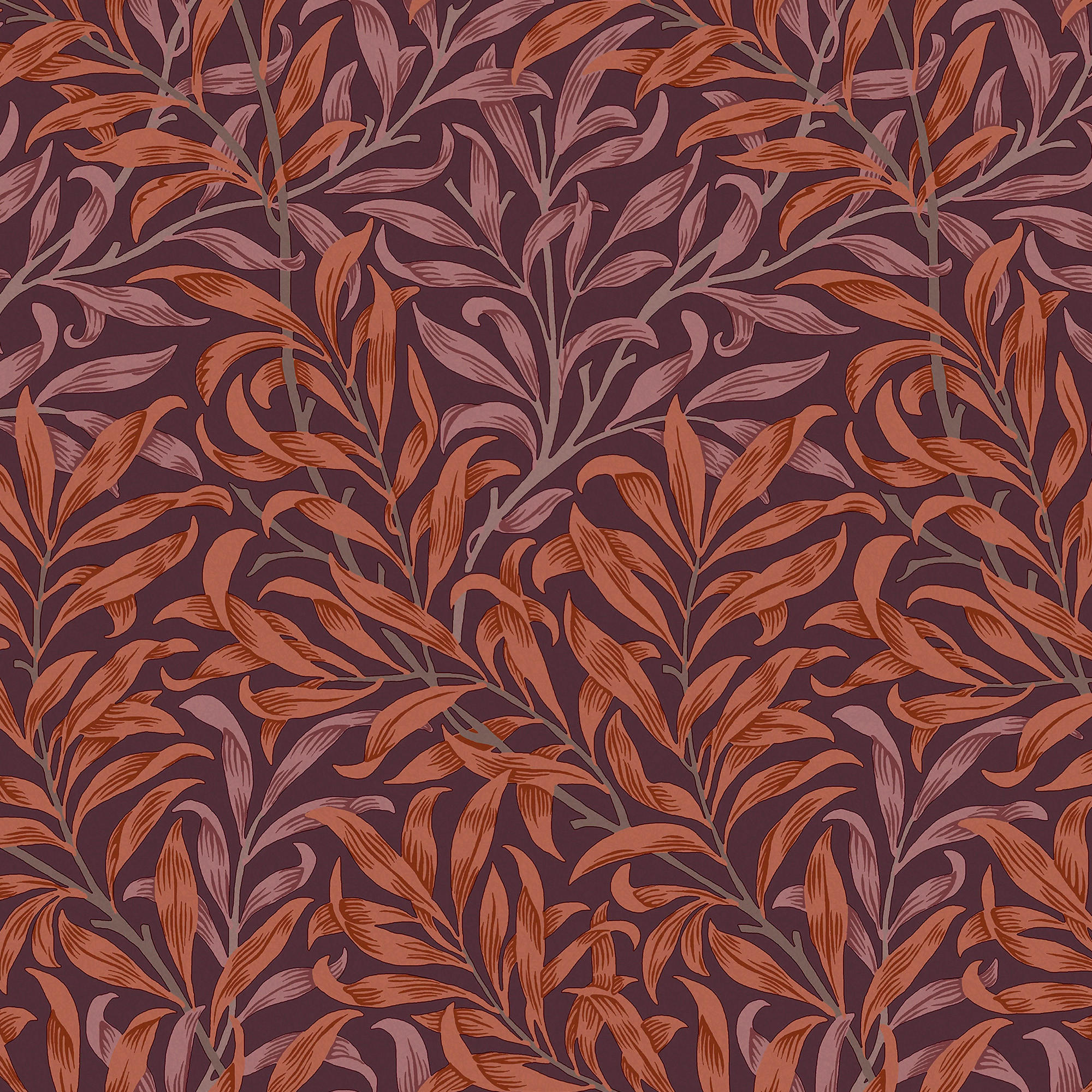 VLIESTAPETE Weidenzweig Pflaume - Lila, Papier/Kunststoff (52/1000cm) - Graham & Brown