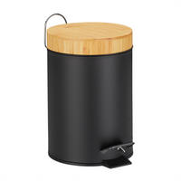 KOSMETIKEIMER - Schwarz, Holz/Kunststoff (17/24.5/23cm) - Relaxdays