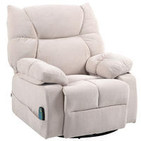 RELAXSESSEL in Beige 90x98x98 cm mit Massage- und Wärmefunktion, drehbar und schaukelbar - Beige, Textil (98/98/90cm) - IVMEU
