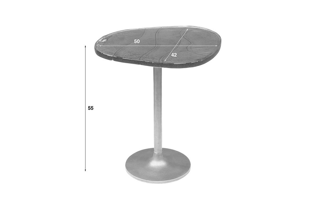 BEISTELLTISCH DARI Gold Glas - Goldfarben, Glas/Metall (50/42/55cm) - KAWOLA