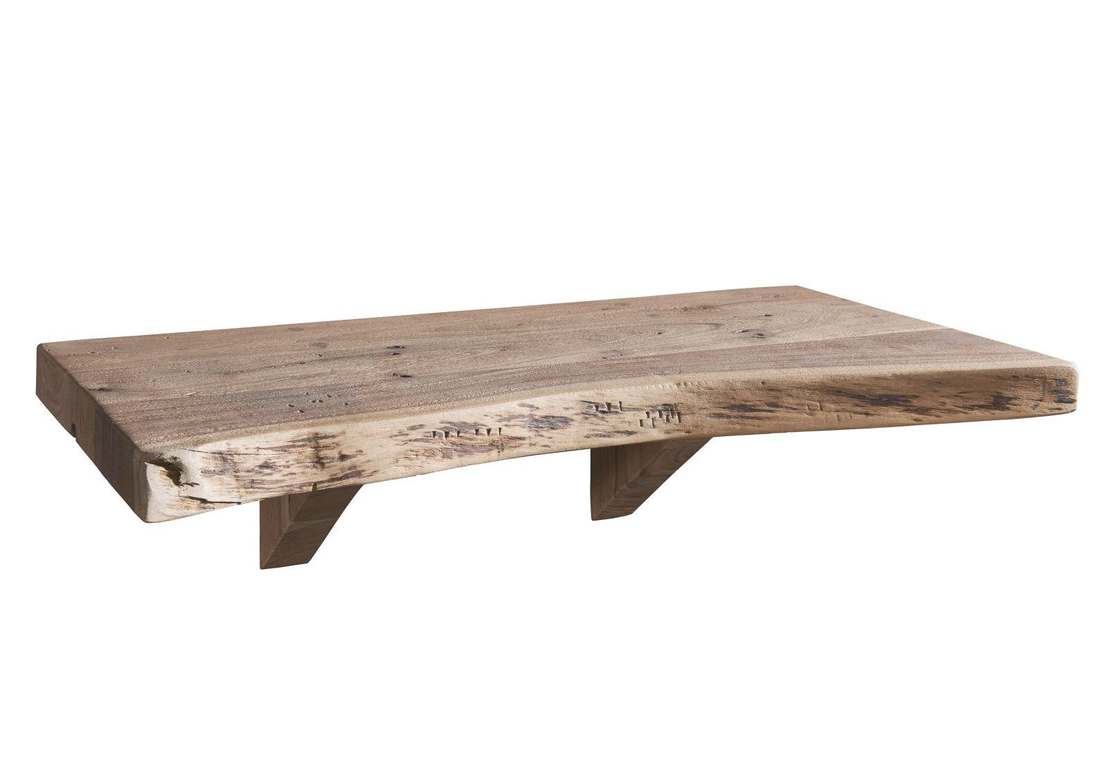 WANDREGAL Akazie 60x30x18 Natural Stone lackiert FREEFORM #137 - Beige, Holz (60/18/30cm) - Massivmoebel24