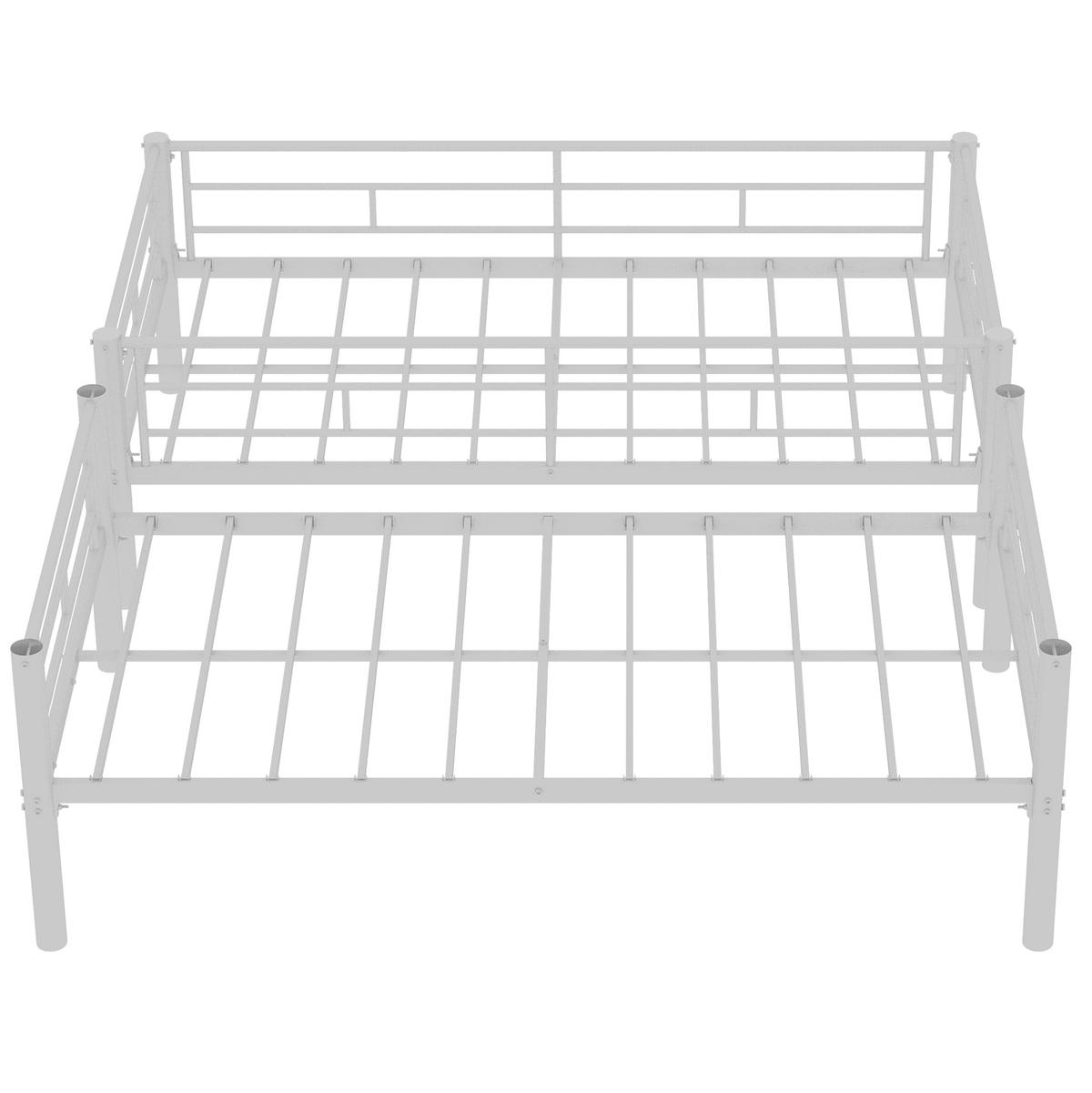 ETAGENBETT 196,6/97,8/156,5 cm aus Eisen mit trennbarer Konstruktion Weiß - Weiß, Metall (90/190cm) - Modenvie