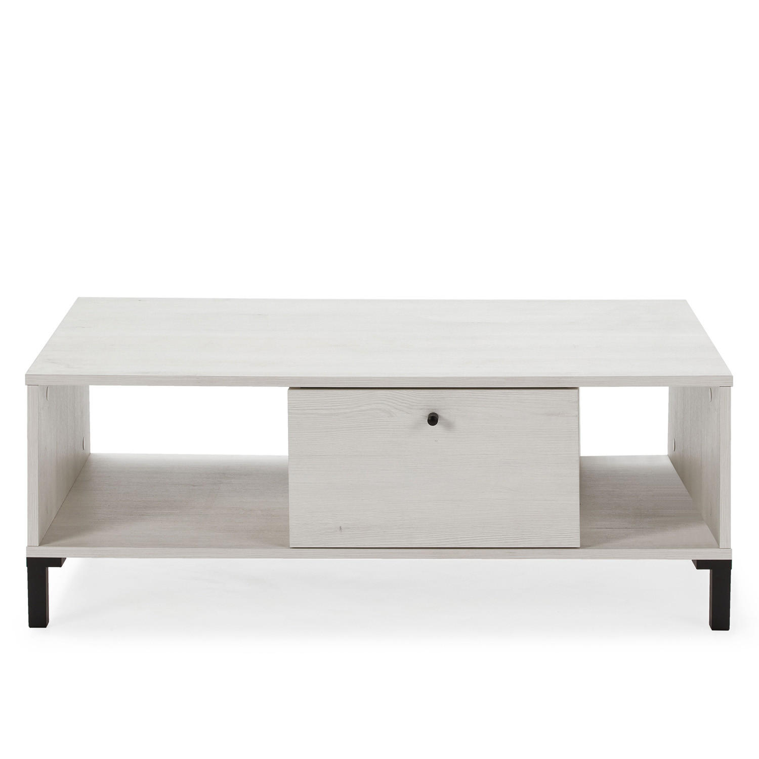 COUCHTISCH Javea 1 Schublade 2 Löcher - Weiß, Holzwerkstoff (37/100/60cm) - VS Venta-stock