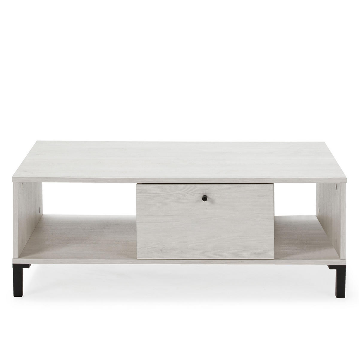 COUCHTISCH Javea 1 Schublade 2 Löcher - Weiß, Holzwerkstoff (37/100/60cm) - VS Venta-stock