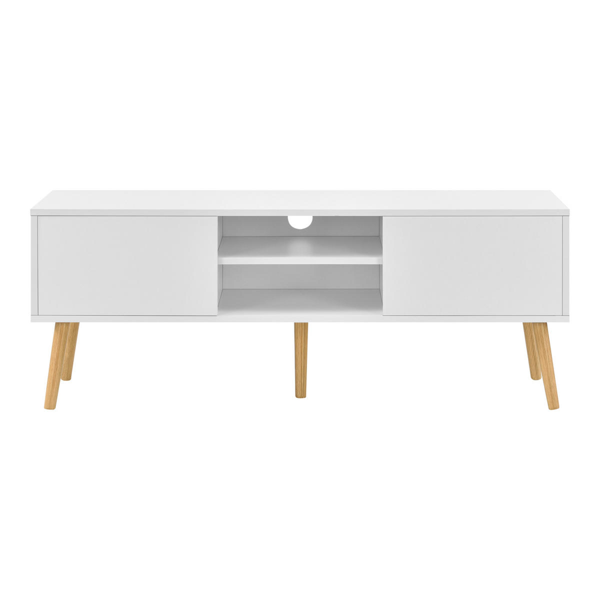 LOWBOARD Eskilstuna - Weiß, Holz/Holzwerkstoff (120/46.5/29.5cm) - [en.casa]