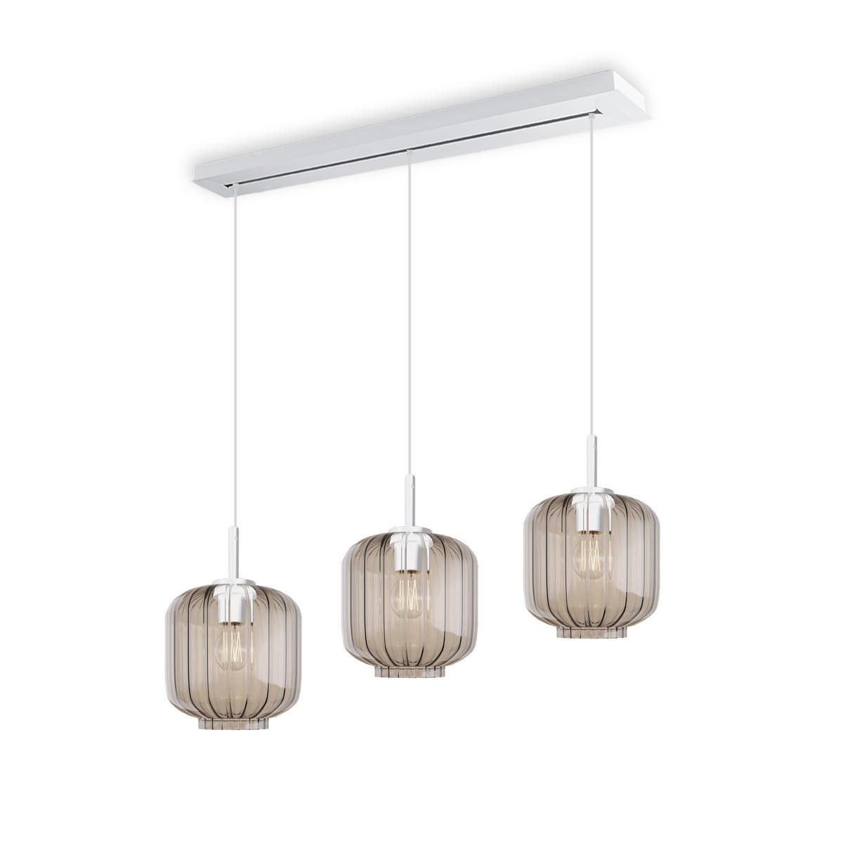 HÄNGELEUCHTE Velo 3-flammig Klar Ø 20cm - Klar/Weiß, Glas (20/20/20cm) - s.luce