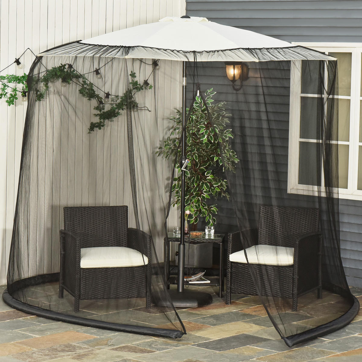 MÜCKENNETZ DE-05655 Mit Reißverschluss Schwarz - Schwarz, Kunststoff (300/300cm) - ComfortXL