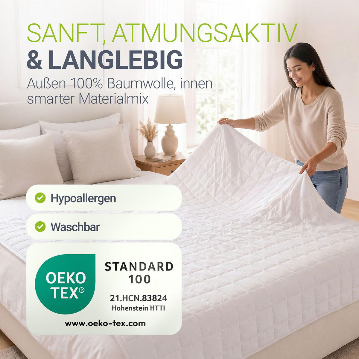 GEWICHTSDECKE Anti Stress Bettdecke 135x200 cm 7 kg - Weiß, Textil (135/200cm) - Juskys