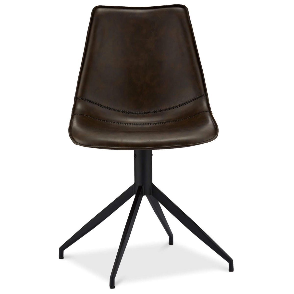 STUHL-SET 4 Stück in Kunstleder Dunkelbraun - Dunkelbraun/Schwarz, Textil/Metall (48/85/57cm) - Furnhouse