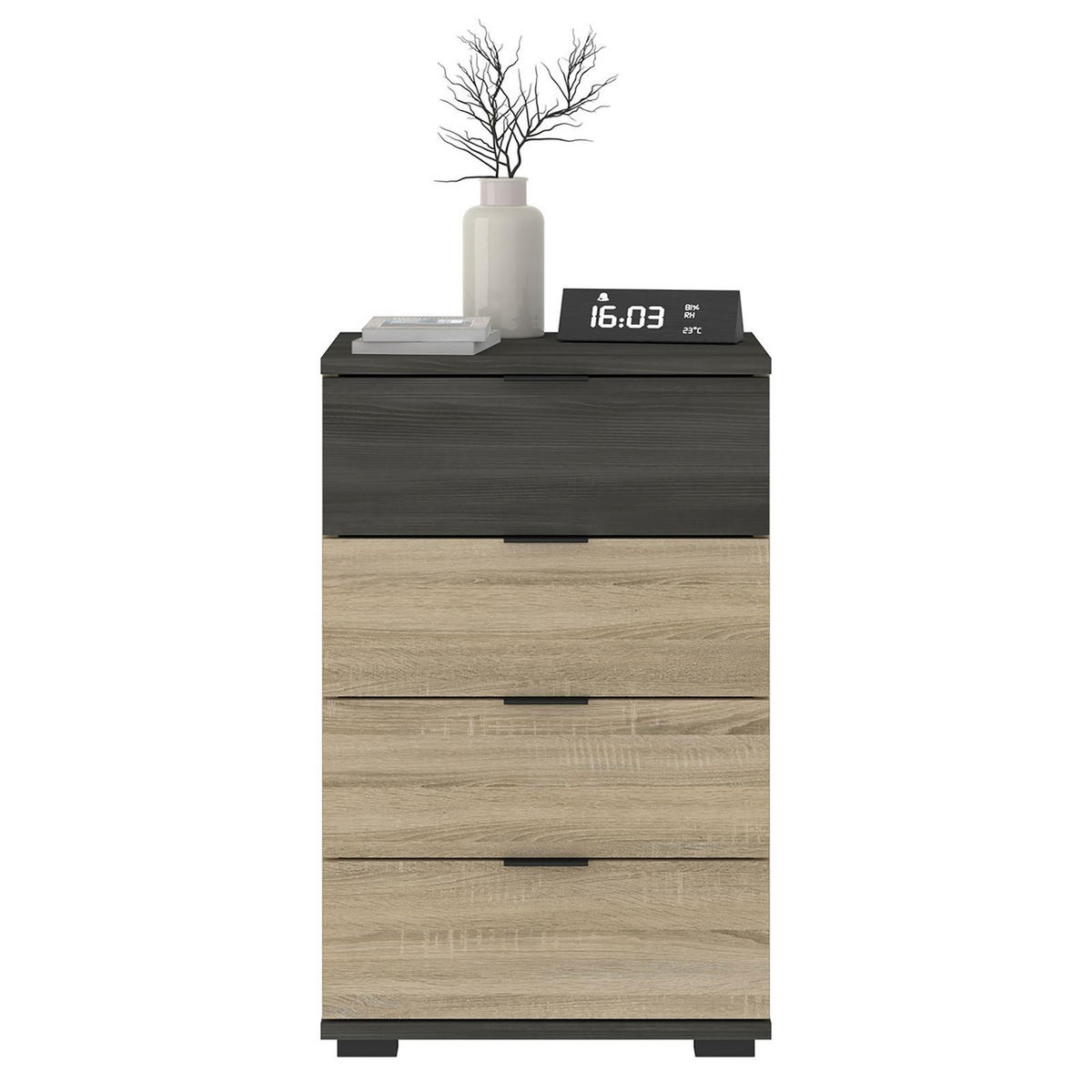 NACHTTISCH PIANO - Eschefarben/Sonoma Eiche, Holzwerkstoff (45/70/38cm) - CARO-Möbel