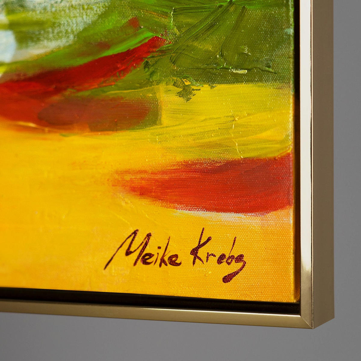 GEMÄLDE Gezeiten der Inspiration Schattenfugenrahmen Gold 140x100 cm - Goldfarben, Holz (140/100cm) - YS-art gallery