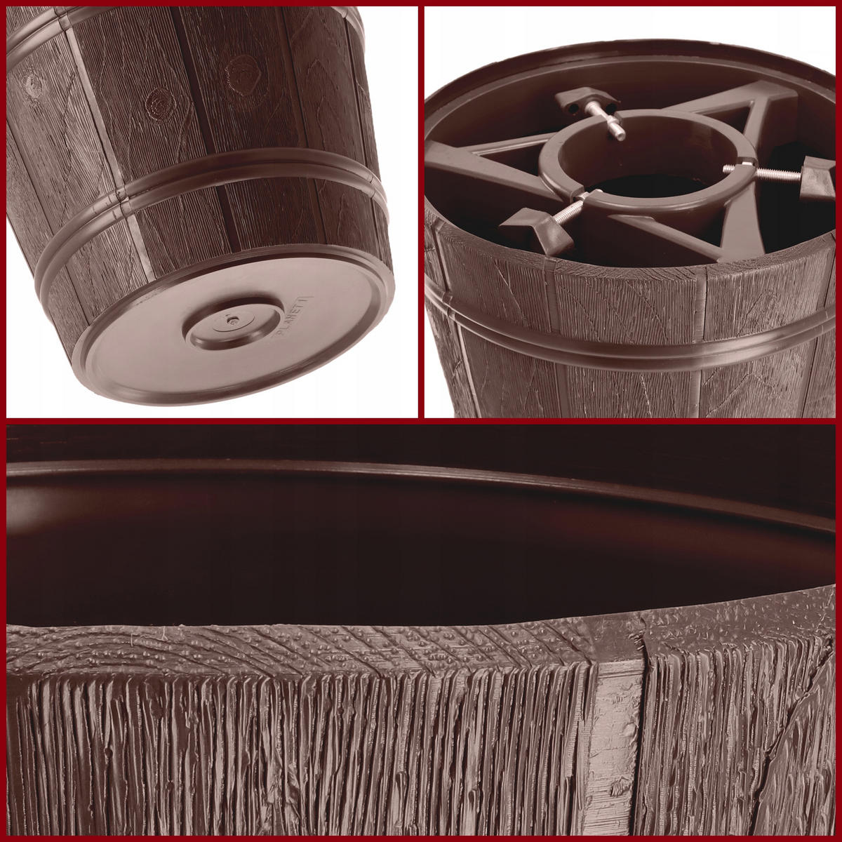 KADAX Großer Weihnachtsbaumständer für einen echten Weihnachtsbaum, Blumentopfbaum, 2,8 m - Braun, Kunststoff (29.5cm) - KADAX