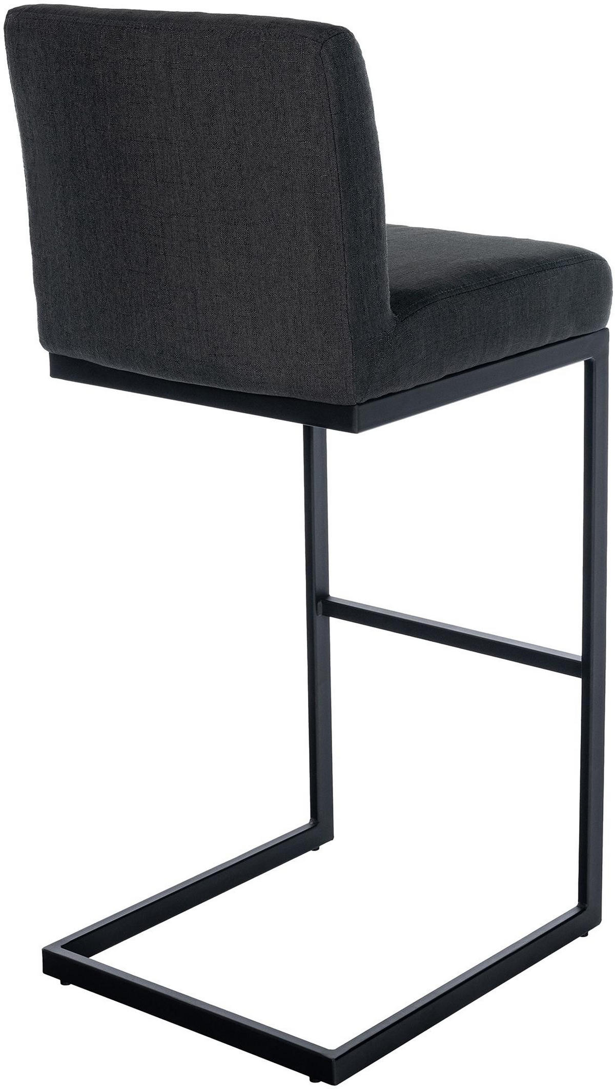 BARHOCKER Stoff dunkelgrau - Dunkelgrau/Schwarz, Textil/Metall (43/104/53cm) - CLP