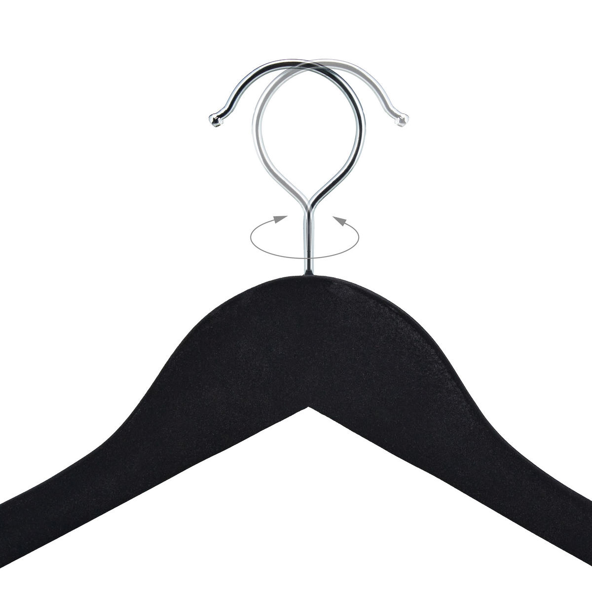 10XZAMATOVÝ vešiak - čierna, kov/drevo (7cm) - Relaxdays