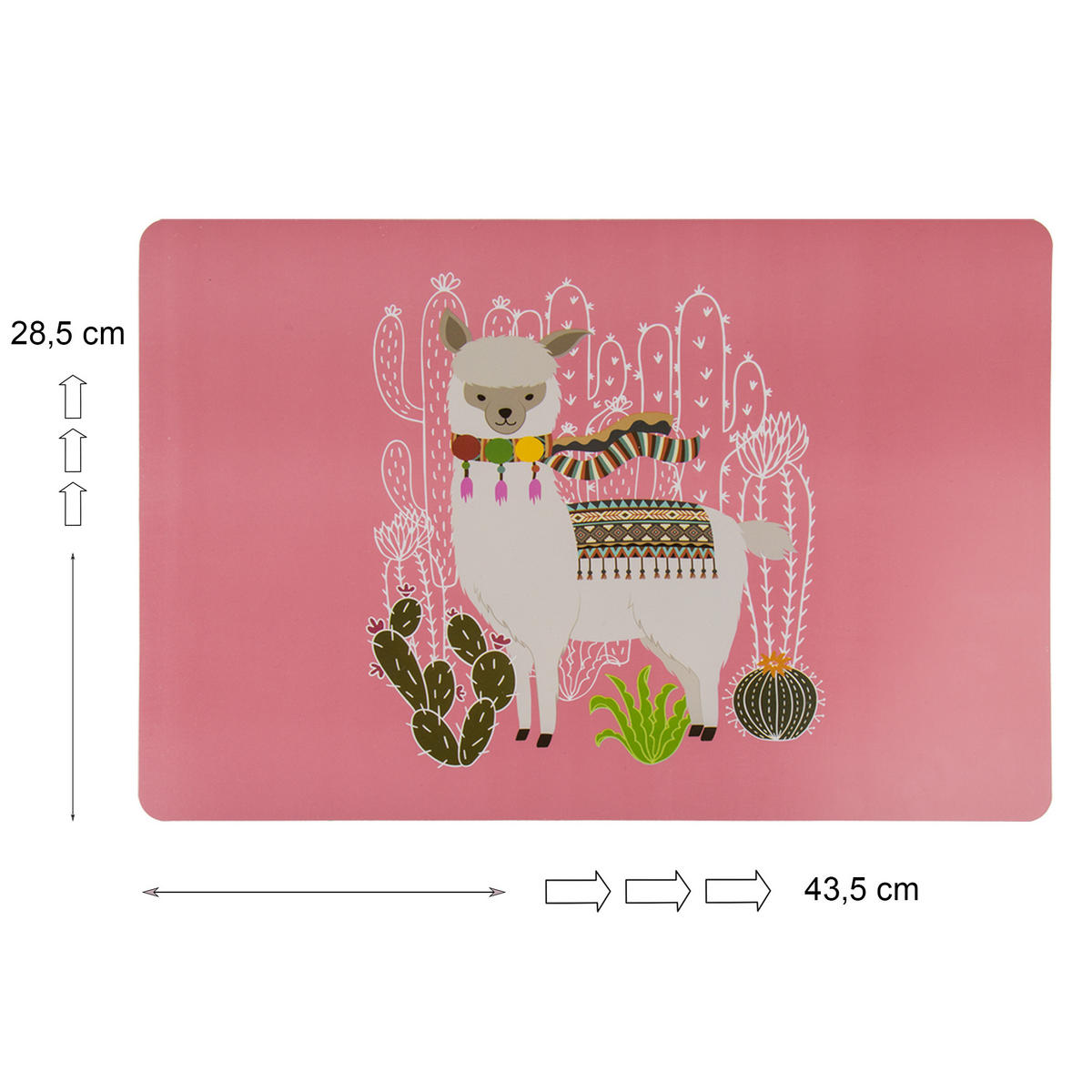 PLATZSET Lama Platzdeckchen Tischset Rosa - Rosa, Kunststoff (43/28/28cm) - TiborTex