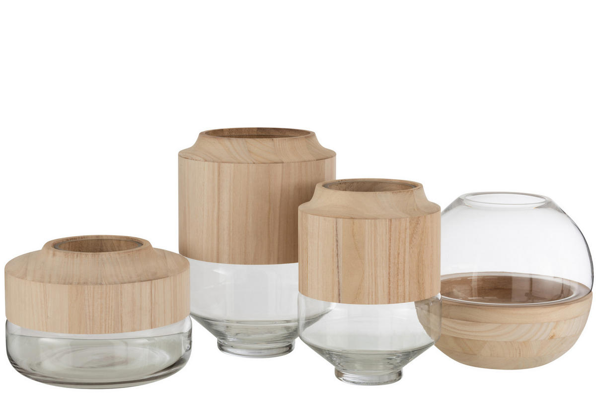VASE WIPFELLICHT - Glas - Transparant - Ø 23 cm - Transparent, Glas (23/30.5cm) - J-Line