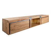 TV-BOARD Wildeiche / Zerreiche 260x48x50 natur geölt NEW AMSTERDAM #04 - Braun, Holz (260/50/48cm) - Massivmoebel24