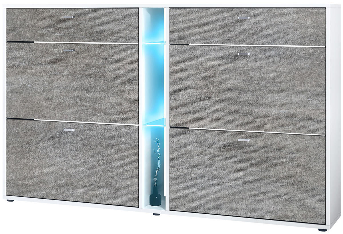 SCHUHSCHRANK Today Fronten in Braun meliert - Graubraun, Holzwerkstoff (155.5/95/28cm) - Vladon