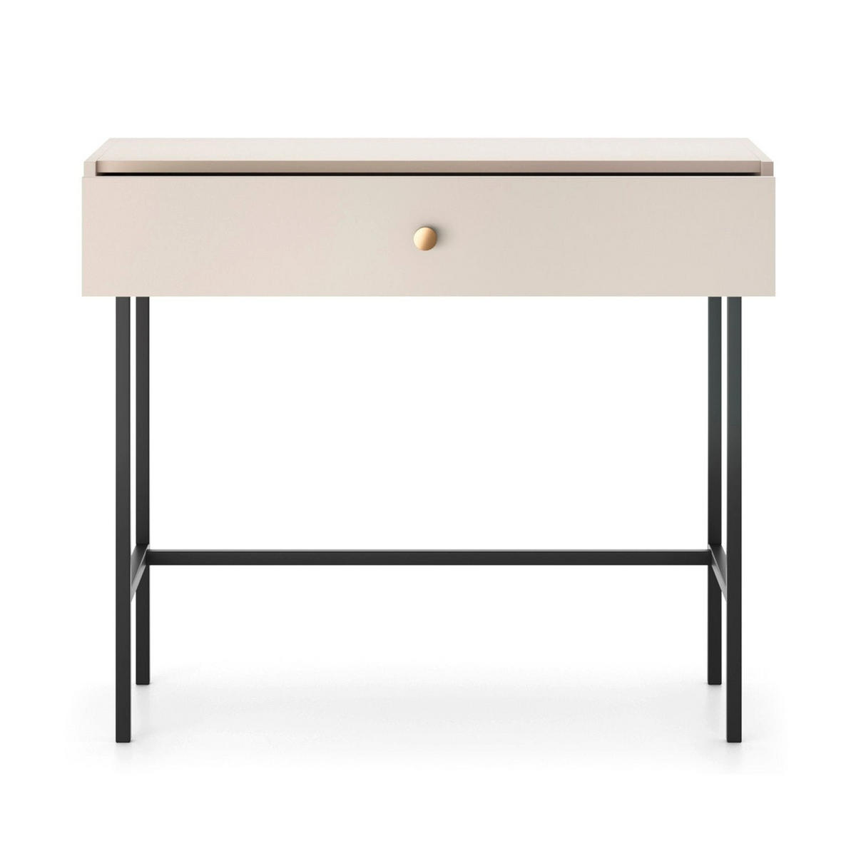 SCHMINKTISCH Divenos Greige 93 cm - Taupe/Goldfarben, Holzwerkstoff/Metall (39/93.2/79cm) - Selsey