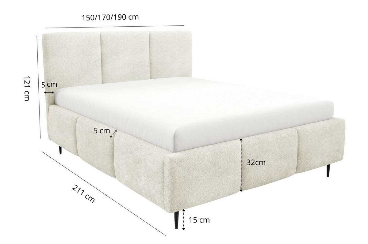 POLSTERBETT Miami Komplettset - Anthrazit, Holzwerkstoff/Textil (160/200cm) - Fun Möbel