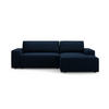ECKSOFA ausklappbar rechts mit Container Jodie aus Boucle dunkelblau 3 Sitzplätze - Dunkelblau, Textil (151/246cm) - Micadoni
