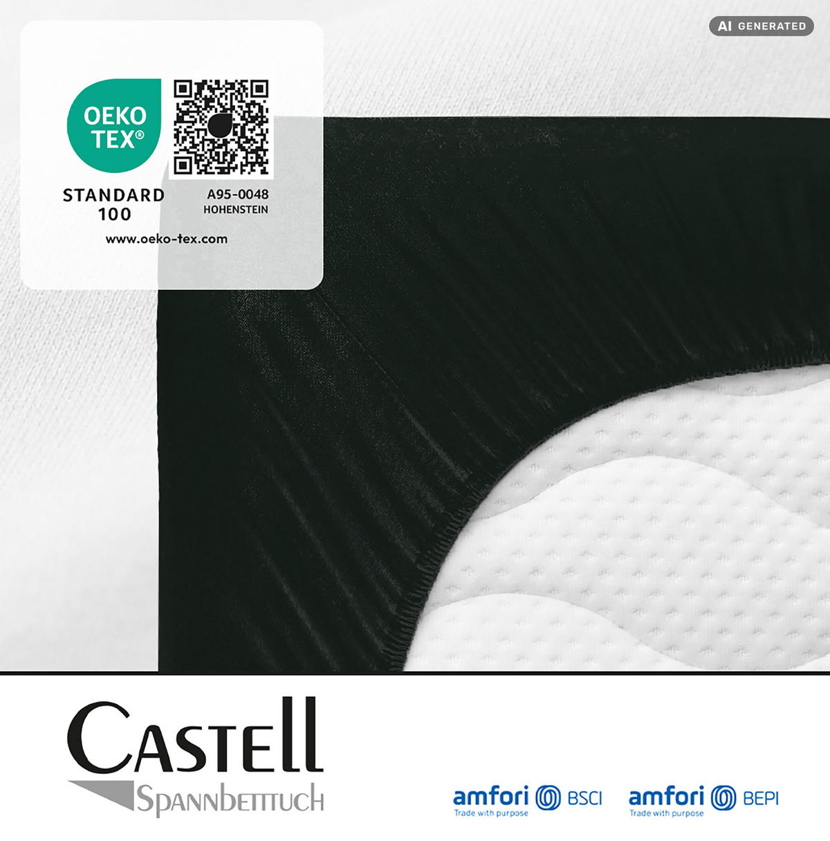 SPANNBETTTUCH Basic Jersey schwarz, 120x200 cm - Schwarz, Textil (120/200cm) - Castell