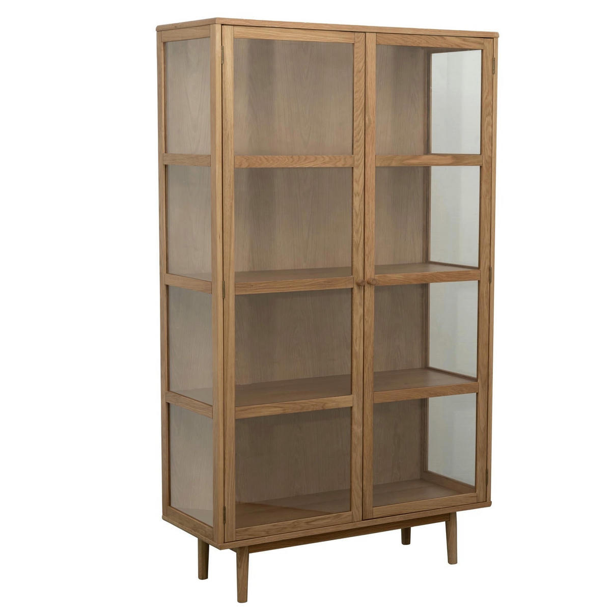 VITRINE Eiche massiv - Eichefarben/Braun, Holz/Holzwerkstoff (100/180/40cm) - Furnhouse