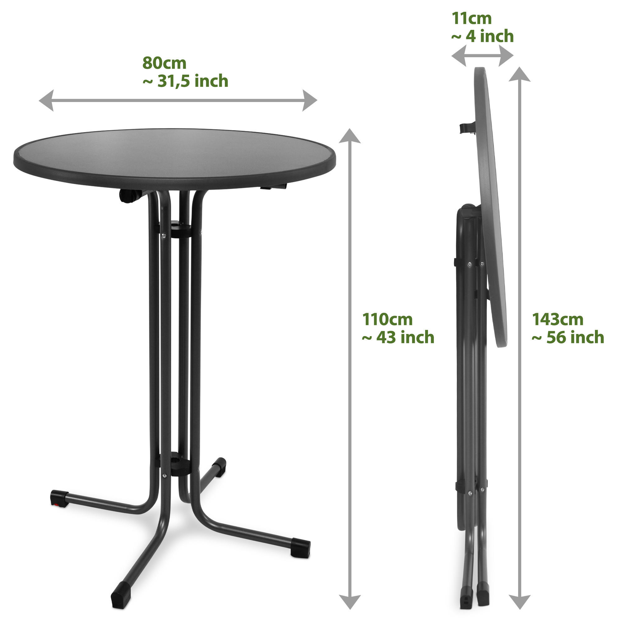 STEHTISCH Sylt - Grau, Metall (80/80/110cm) - Beautissu 