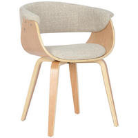 STUHL Stoff Creme - Eukalyptusholzfarben/Creme, Holz/Textil (60/75/55cm) - CLP