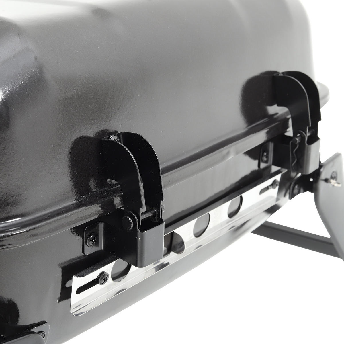 HOLZKOHLEGRILL aus Kohlenstoffstahl in Schwarz für die Terrasse Tragbarer 68 cm B x 34 cm T x 36 cm H - Schwarz, Metall (68/36/34cm) - Livingandhome