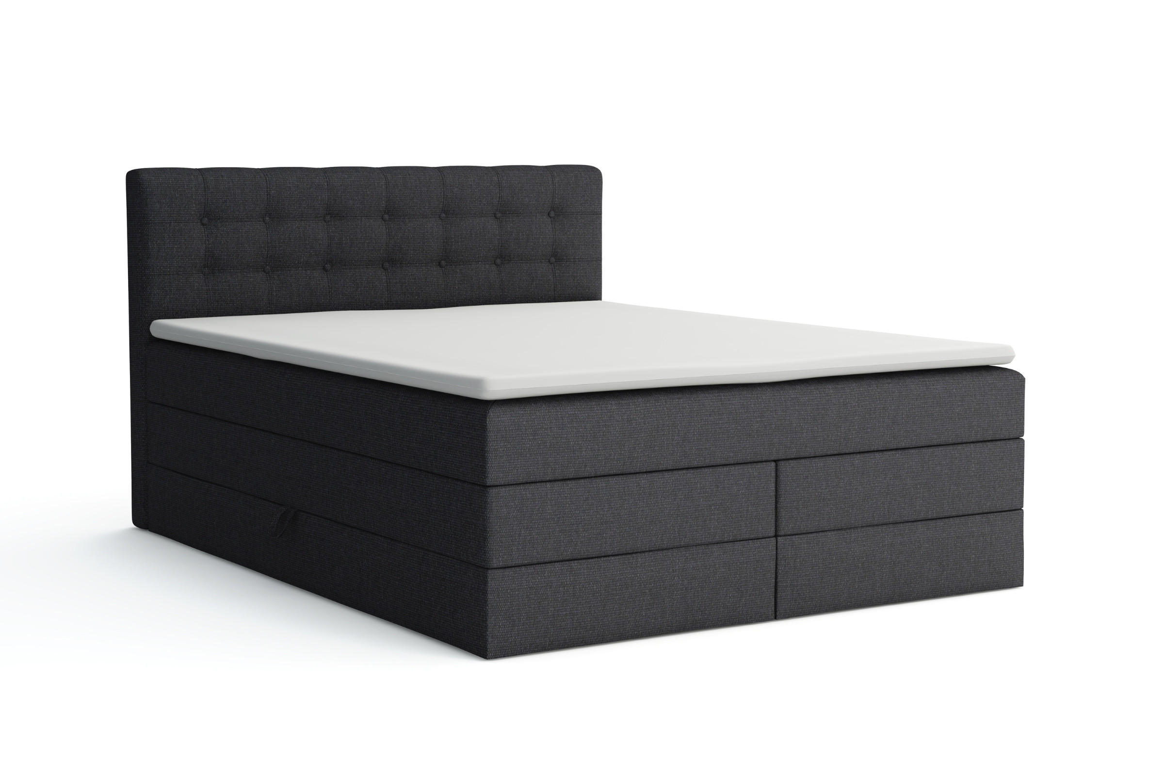 Deine Möbel 24 Boxspringbett Schwarz 200x200 cm