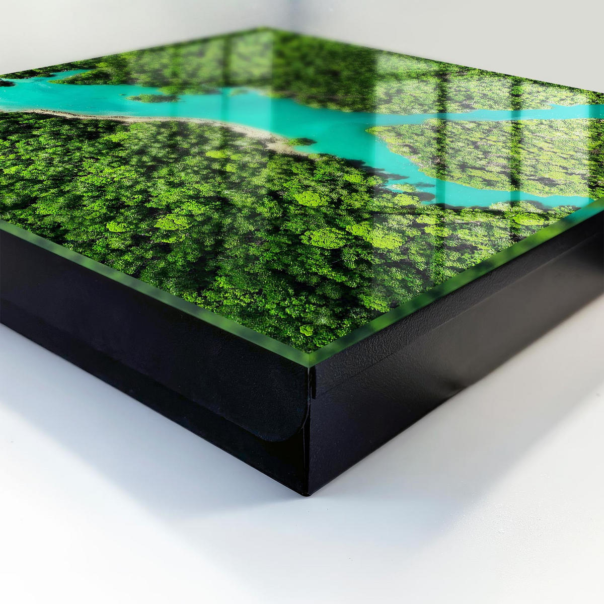 SCHLÜSSELBOX Schwarz 30x30 cm- Türöffnung nach rechts - Grünes Paradies - Grün, Metall (30/30/5cm) - TULUP