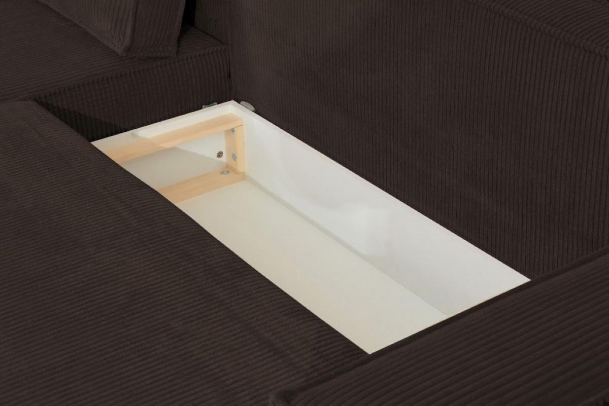 ECKSOFA Passio L-Form mit Schlaffunktion und Bettkasten 275 cm braun - Braun, Kunststoff (275/190cm) - Margaret Hadas24