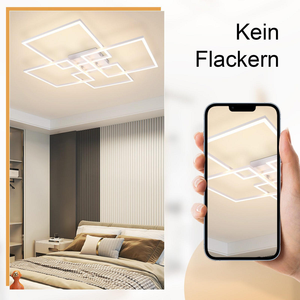 LED-DECKENLEUCHTE Gallegos 72.4/72.4/7.3 cm - Weiß, Metall (72.4/72.4/7.3cm) - Nettlife