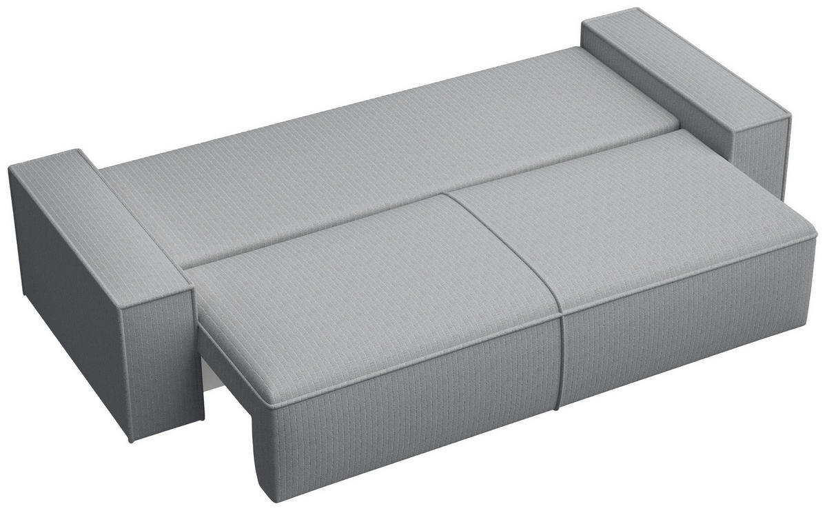 SOFA Farese Grau mit Cordbezug - Grau, Textil (257/85/102cm) - Selsey