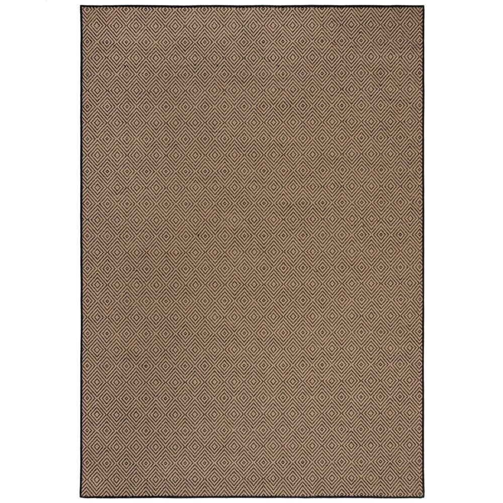 TEPPICH Jute Geometrisch-Design CARRON, Braun-Schwarz 120x170 cm - Braun, Naturmaterialien (120/170cm) - KADIMA DESIGN
