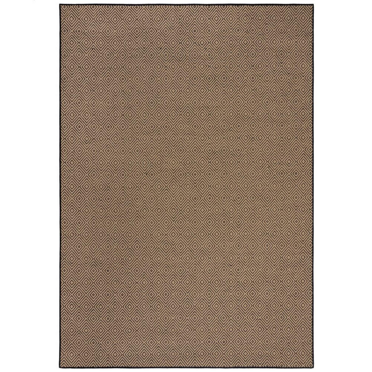 TEPPICH Jute Geometrisch-Design CARRON, Braun-Schwarz 200x290 cm - Braun, Naturmaterialien (200/290cm) - KADIMA DESIGN