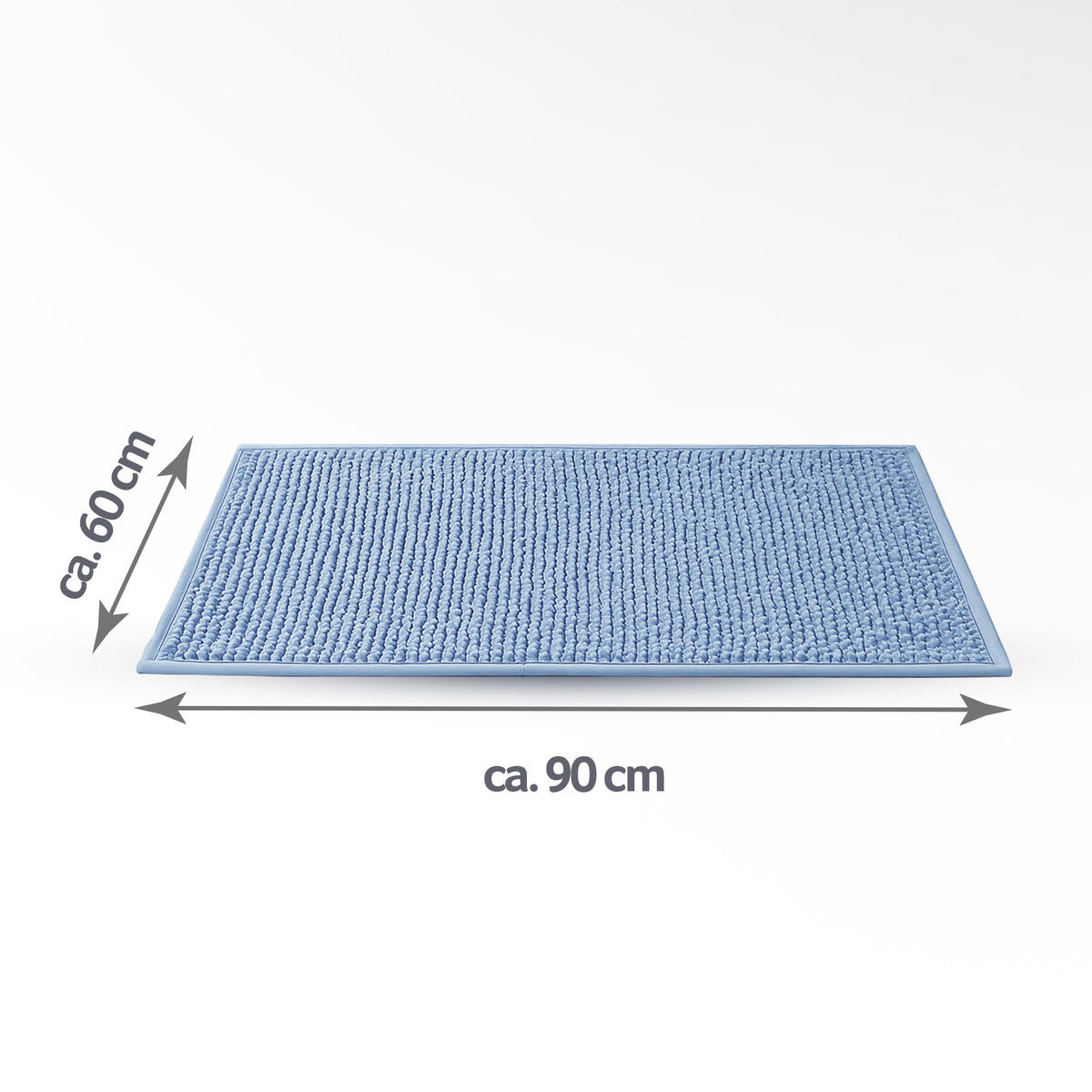 BADEMATTE Chenille 60x90cm Hellblau - Hellblau, Textil (90/60cm) - Bestlivings
