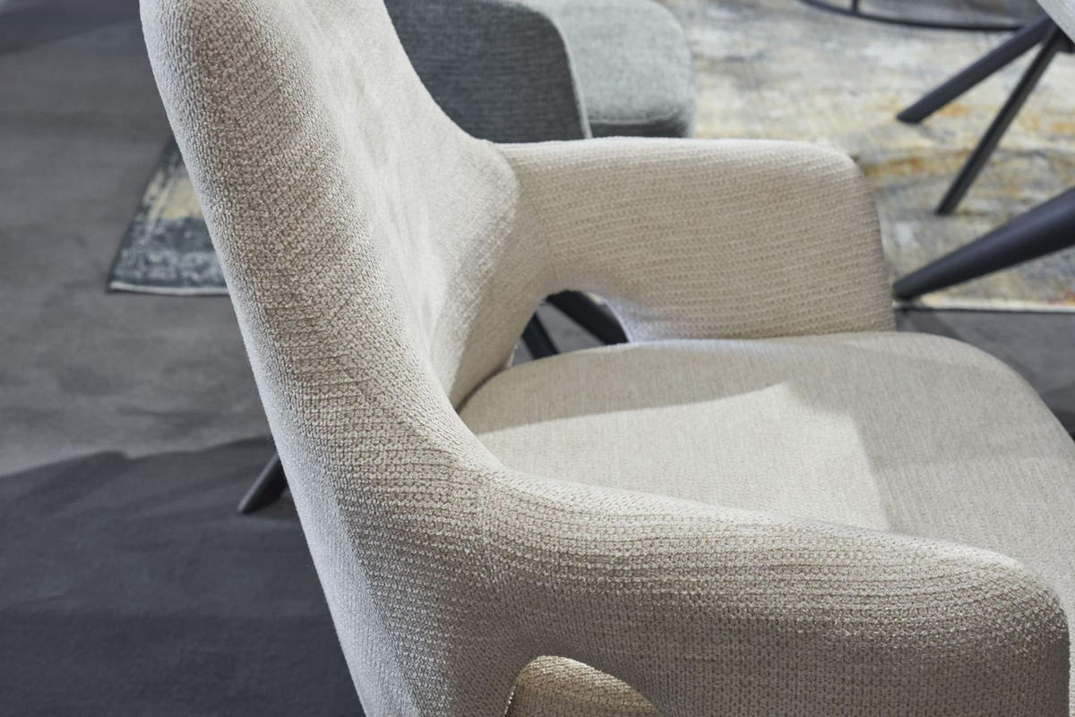 ESSZIMMERSTUHL Merlin, Webstoff, Creme - Creme, Textil (61/87/58cm) - dasmöbelwerk