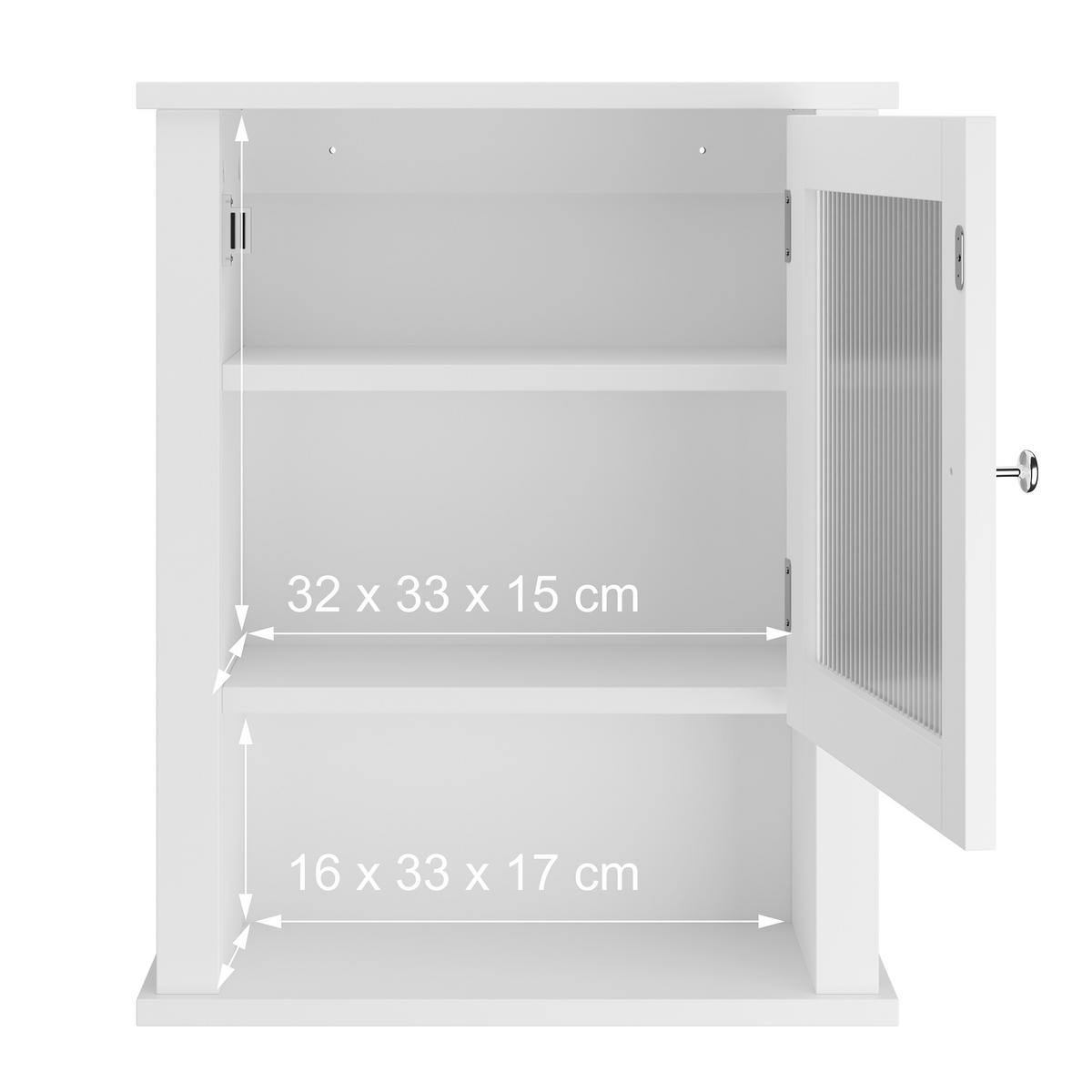 BADSCHRANK - Silberfarben/Weiß, Holzwerkstoff/Kunststoff (42/52/18cm) - Relaxdays