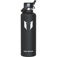 TRINKFLASCHE Edelstahl 1000 ml Schwarz - Schwarz, Metall (8.5/8.5cm)