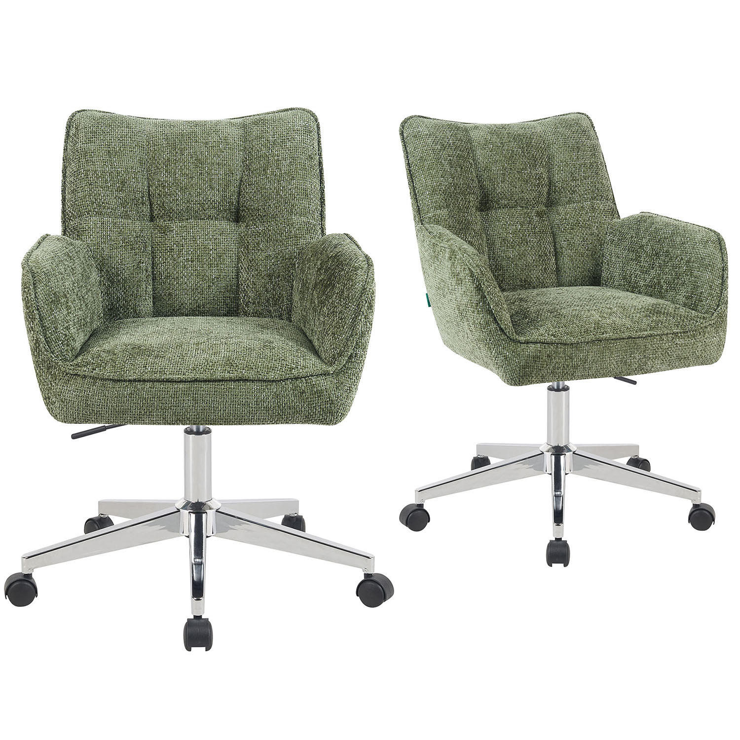 BÜROSTUHL Mika-Tabea - Chromfarben/Grün, Textil/Metall (59/81/66cm) - DUBI Möbel