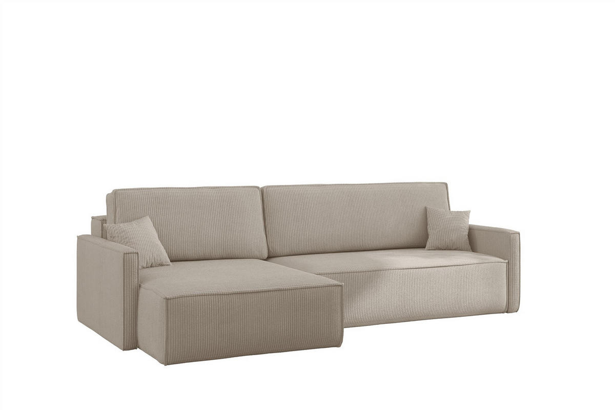 ECKSOFA Louis Scala - Beige, Holzwerkstoff/Textil (250/142cm) - Fun Möbel